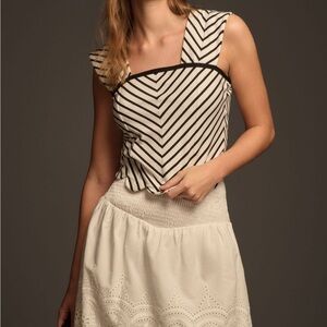 Maeve by Anthropologie Black and White Striped Top